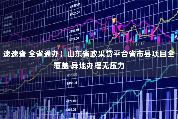 速速查 全省通办!山东省政采贷平台省市县项目全覆盖 异地办理无压力